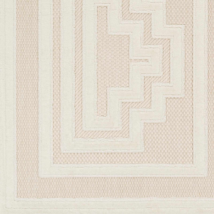 Yves Modern Geometric Design Cream Outdoor Rug