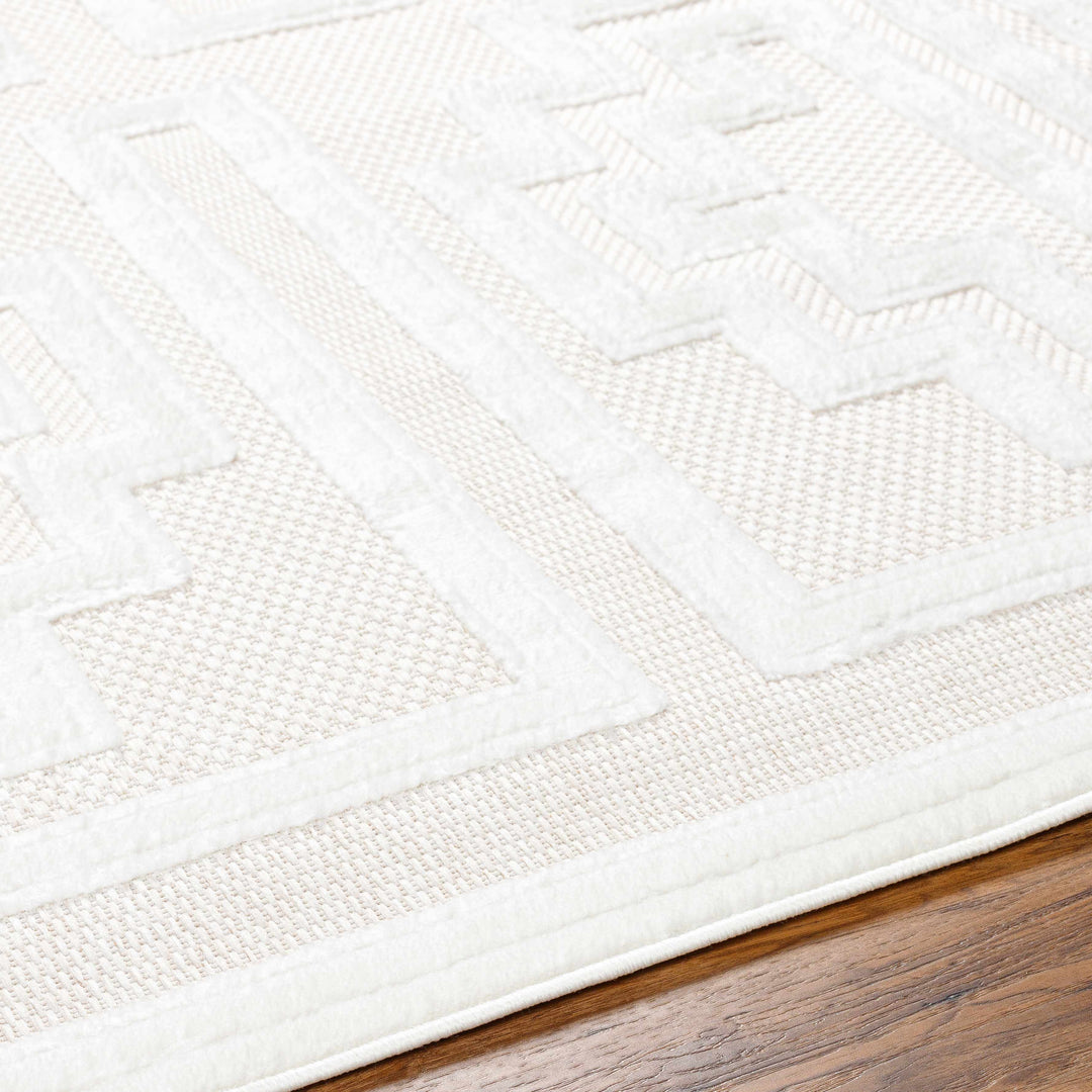 Yves Modern Geometric Design Cream Outdoor Rug