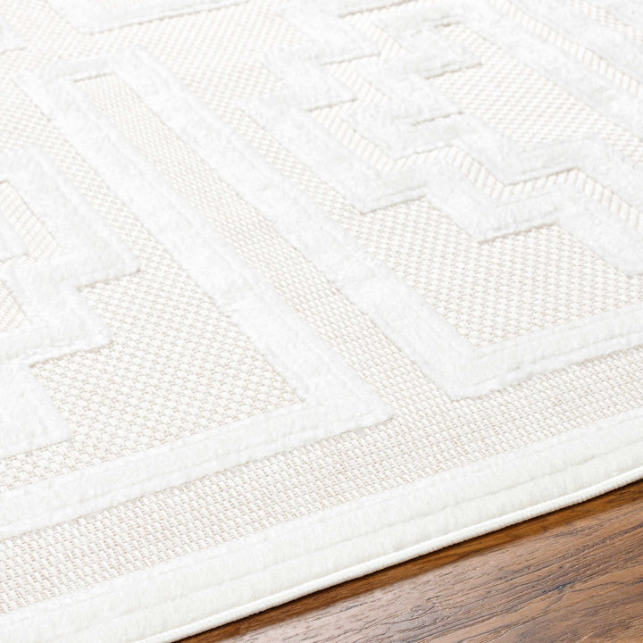 Yves Modern Geometric Design Cream Outdoor Rug