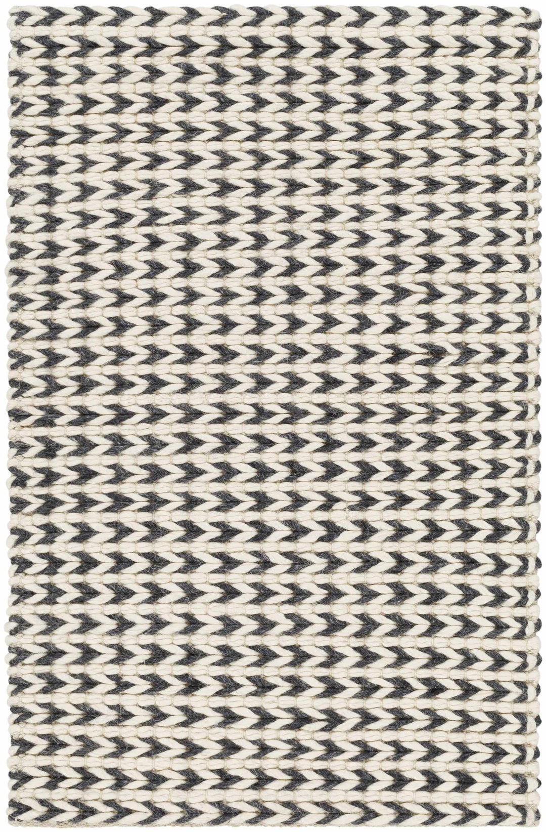 Lenci Black And White Contemporary Style Hand Woven Area Rug