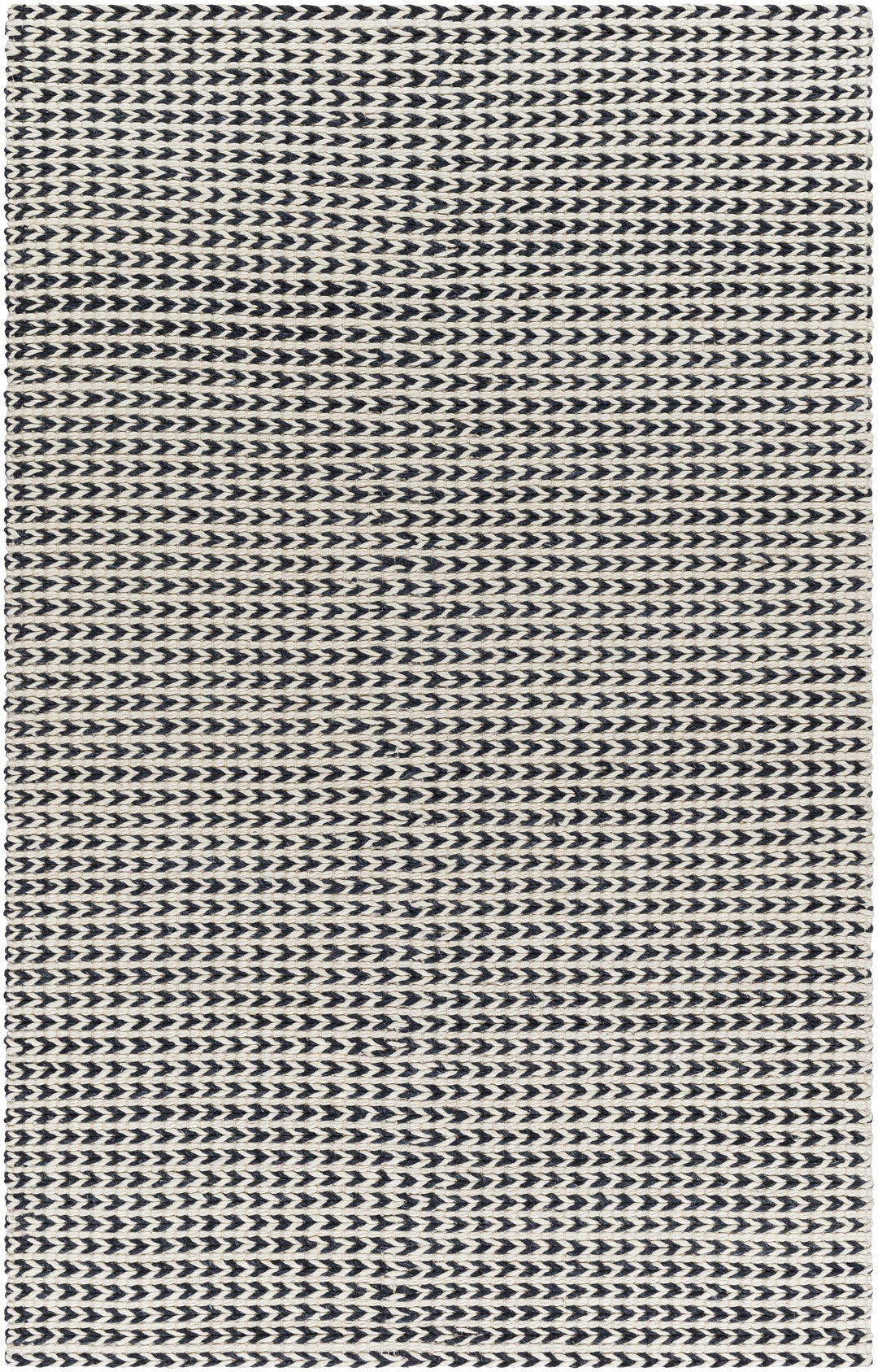 Lenci Black And White Contemporary Style Hand Woven Area Rug