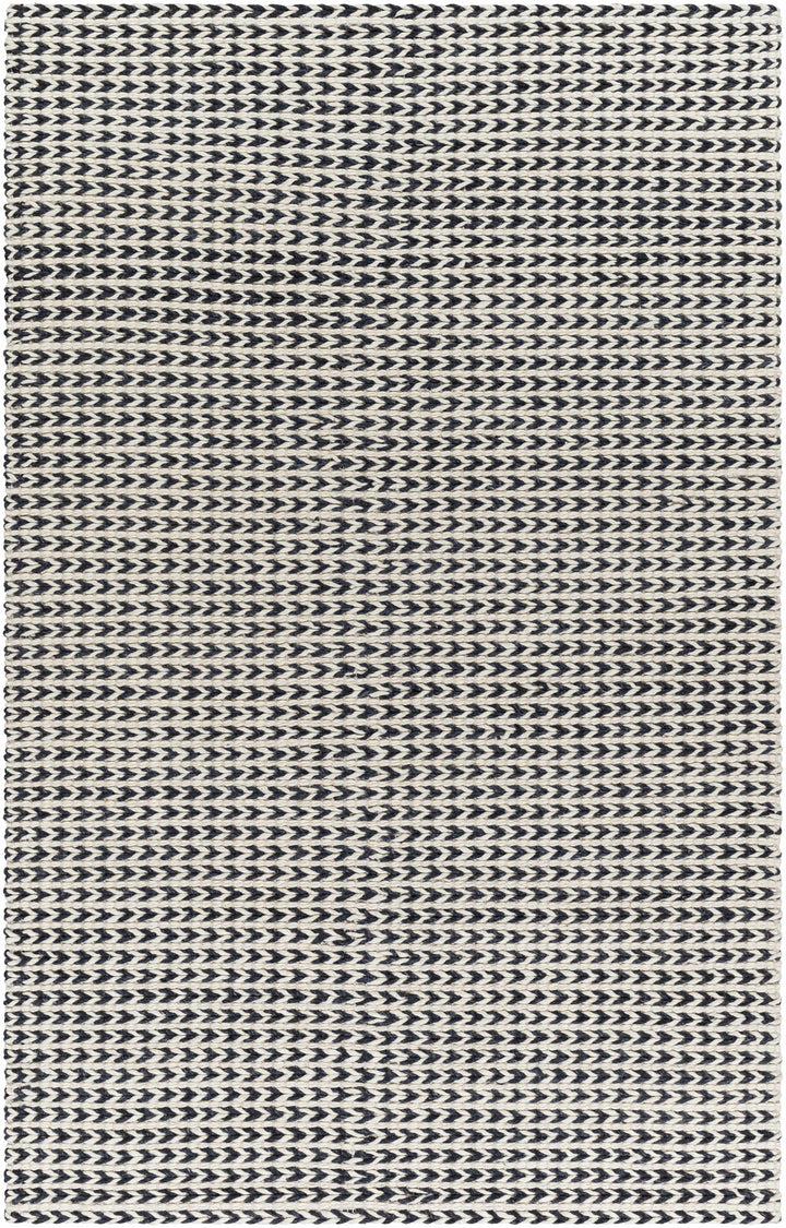 Lenci Black And White Contemporary Style Hand Woven Area Rug