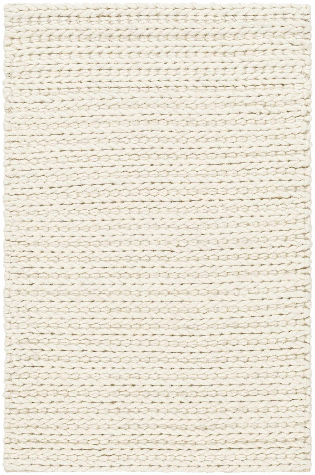 Lenci Modern Style Ivory Hand Woven Wool Area Rug
