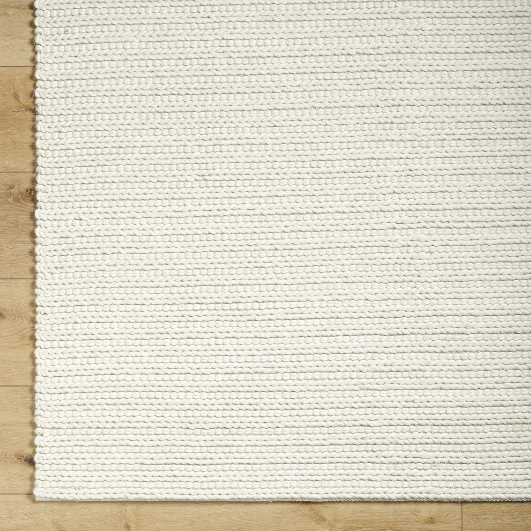 Lenci Modern Style Ivory Hand Woven Wool Area Rug