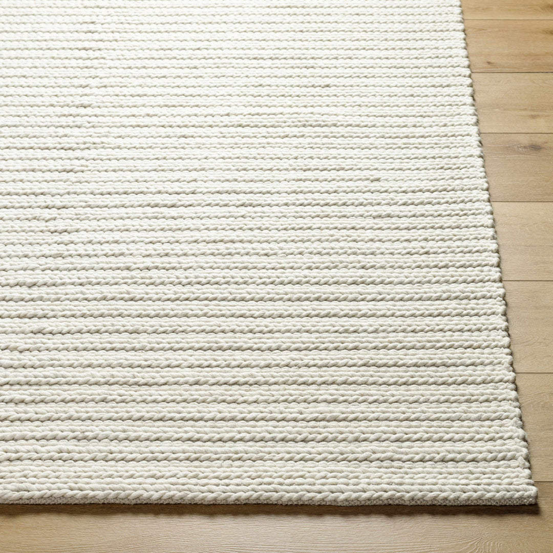 Lenci Modern Style Ivory Hand Woven Wool Area Rug