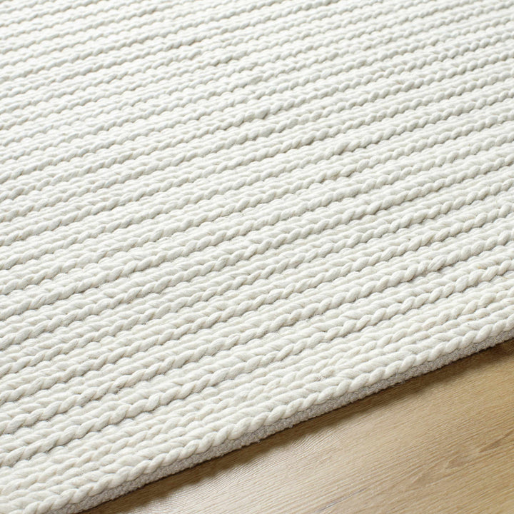 Lenci Modern Style Ivory Hand Woven Wool Area Rug