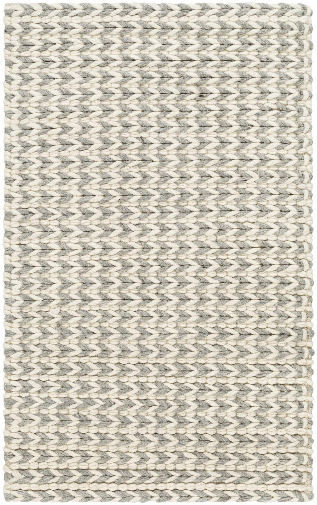 Lenci Modern Style Beige And Gray Hand Woven Wool Area Rug