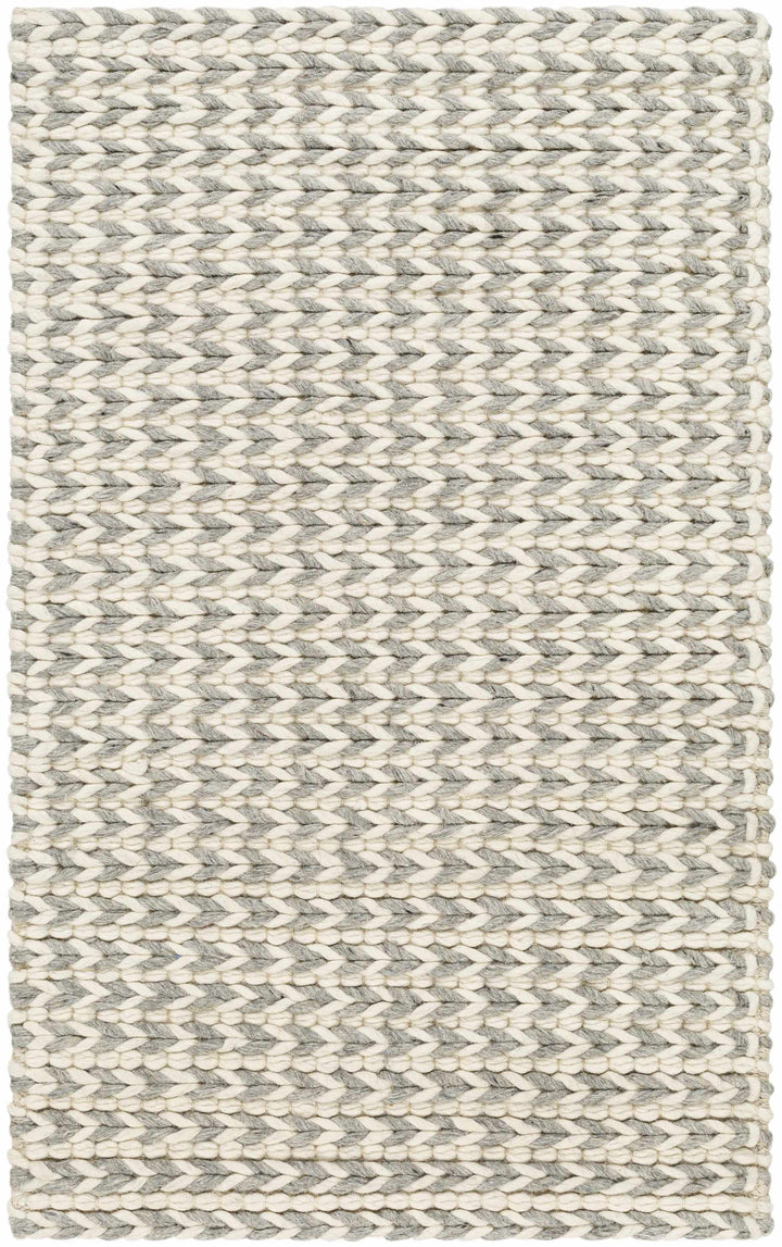 Lenci Modern Style Beige And Gray Hand Woven Wool Area Rug