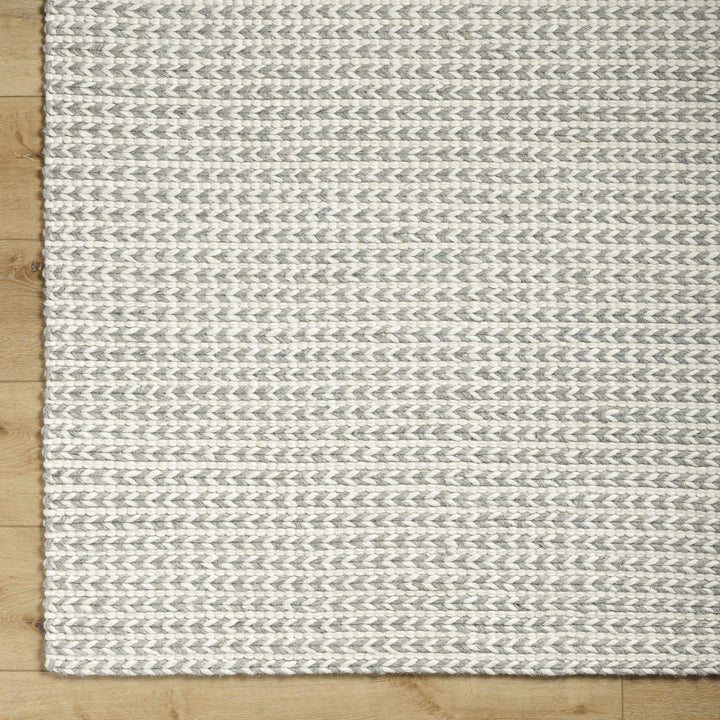 Lenci Modern Style Beige And Gray Hand Woven Wool Area Rug