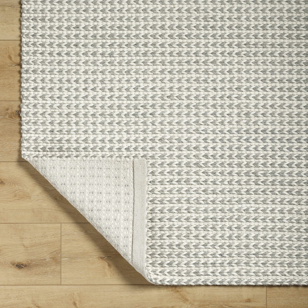 Lenci Modern Style Beige And Gray Hand Woven Wool Area Rug