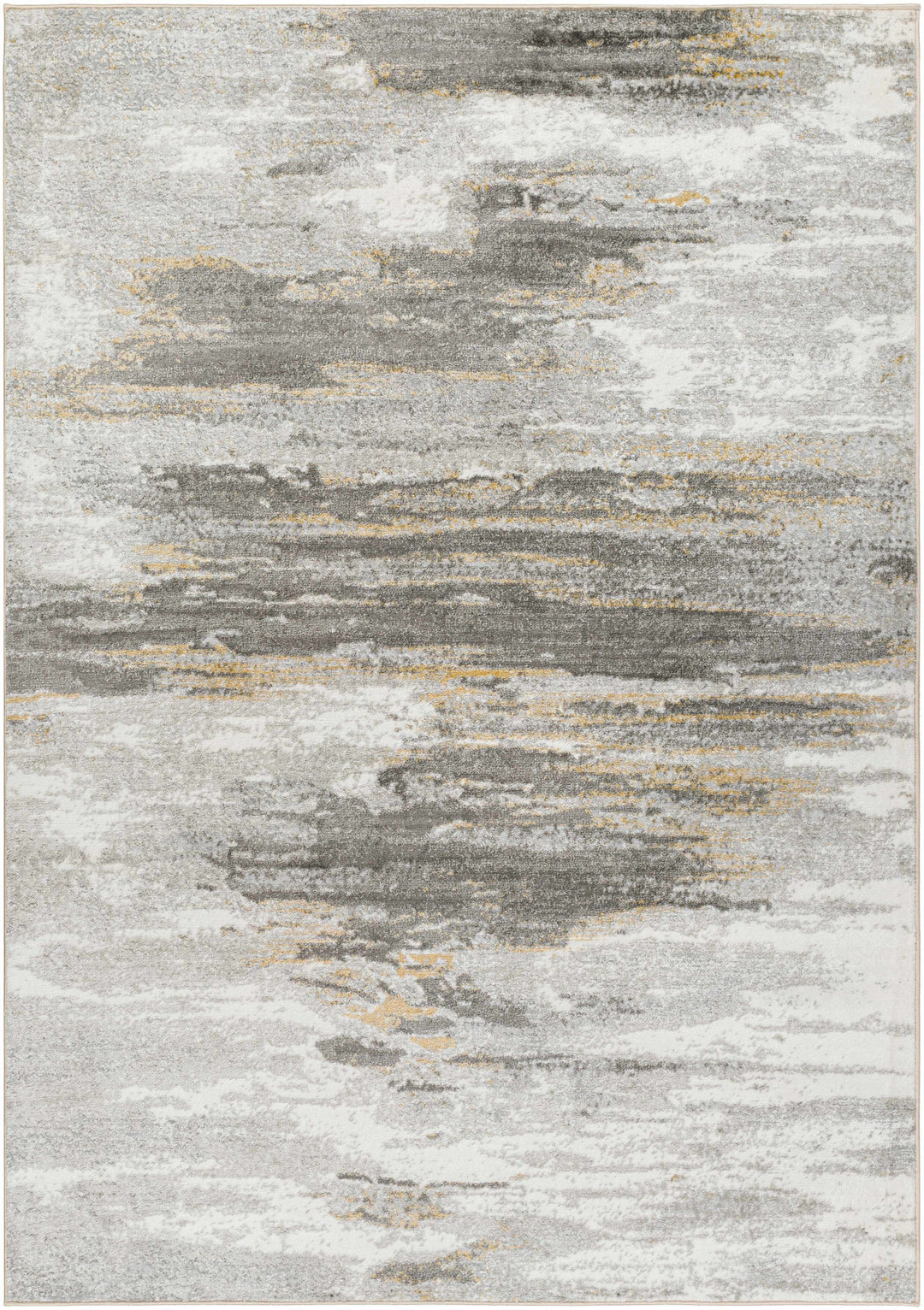 Derex Contemporary Abstract Design Gray And Ivory Rug