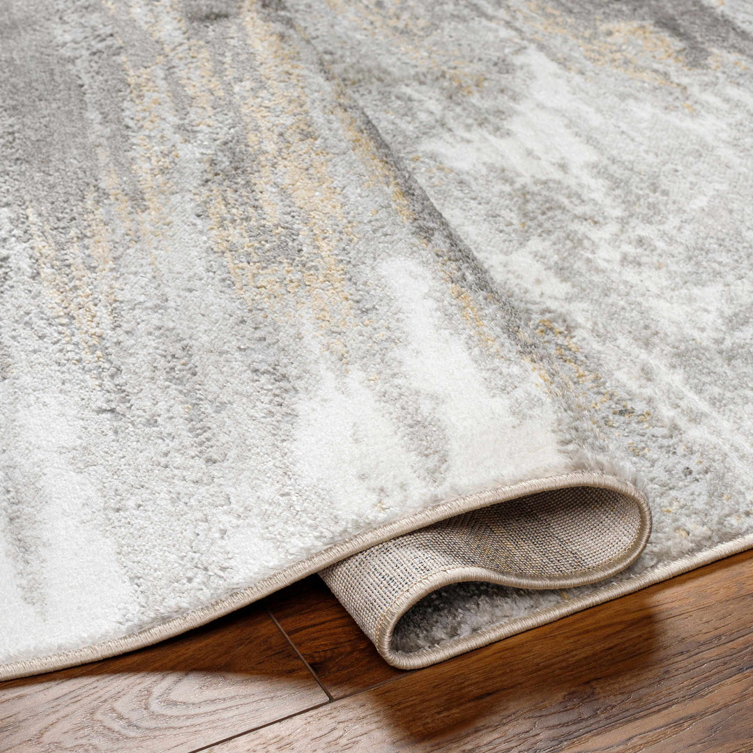 Derex Contemporary Abstract Design Gray And Ivory Rug