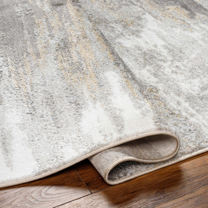Derex Contemporary Abstract Design Gray And Ivory Rug