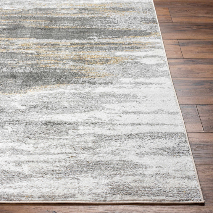 Derex Contemporary Abstract Design Gray And Ivory Rug