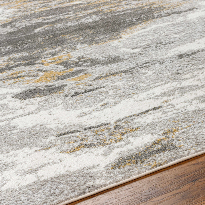 Derex Contemporary Abstract Design Gray And Ivory Rug