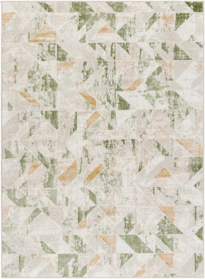 Gonca Green And Gray Contemporary Style Area Rug