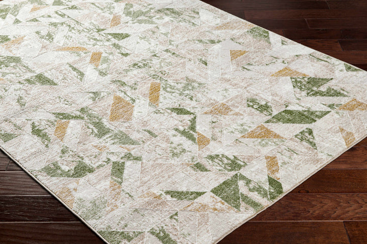 Gonca Green And Gray Contemporary Style Area Rug