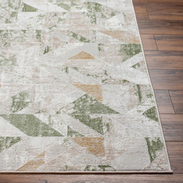 Gonca Green And Gray Contemporary Style Area Rug