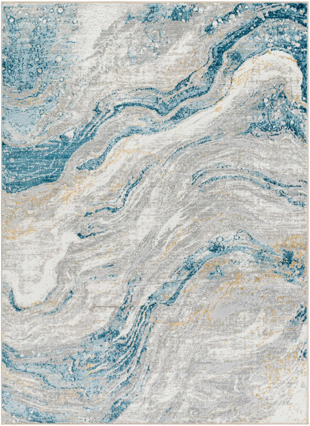 Tess Contemporary Abstract Design Gray And Blue Rug