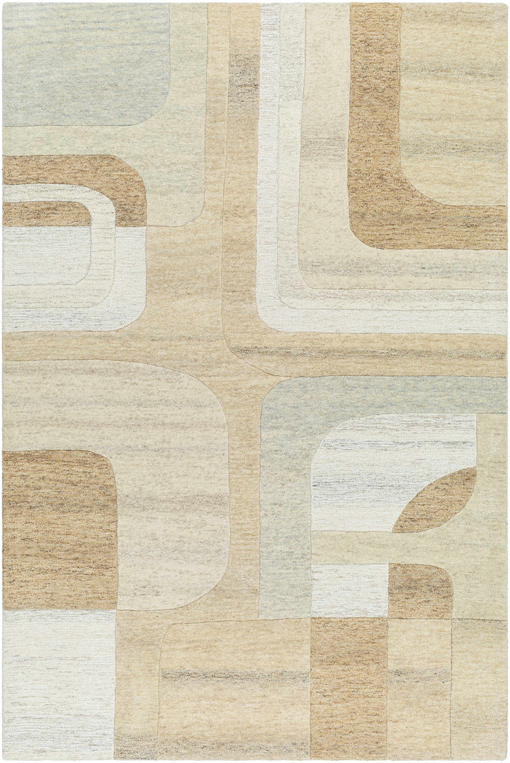 Sansa Contemporary Abstract Beige Hand Tufted Wool Rug