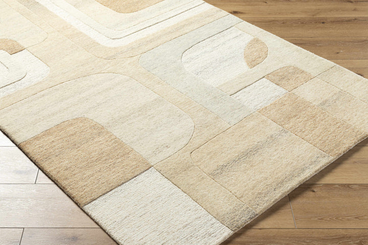 Sansa Contemporary Abstract Beige Hand Tufted Wool Rug