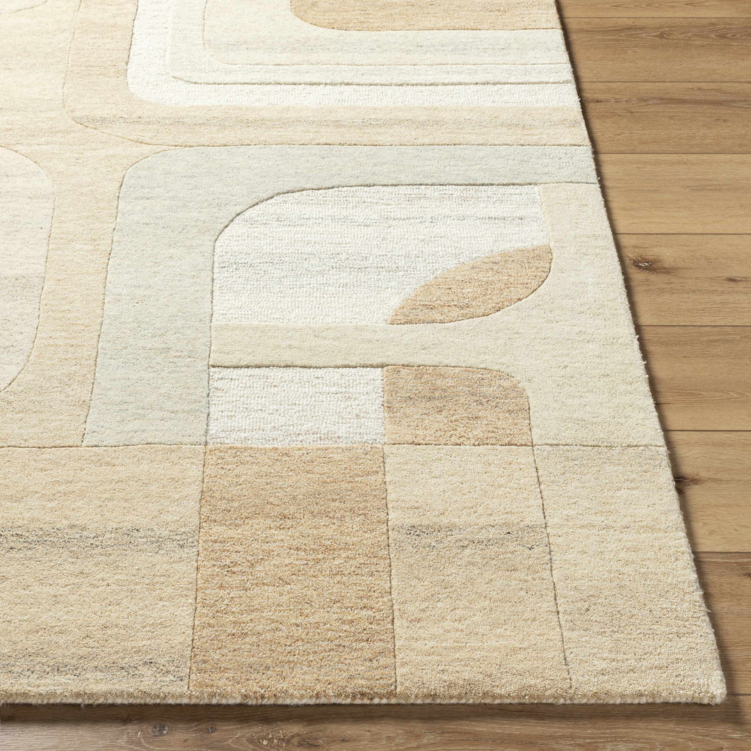 Sansa Contemporary Abstract Beige Hand Tufted Wool Rug