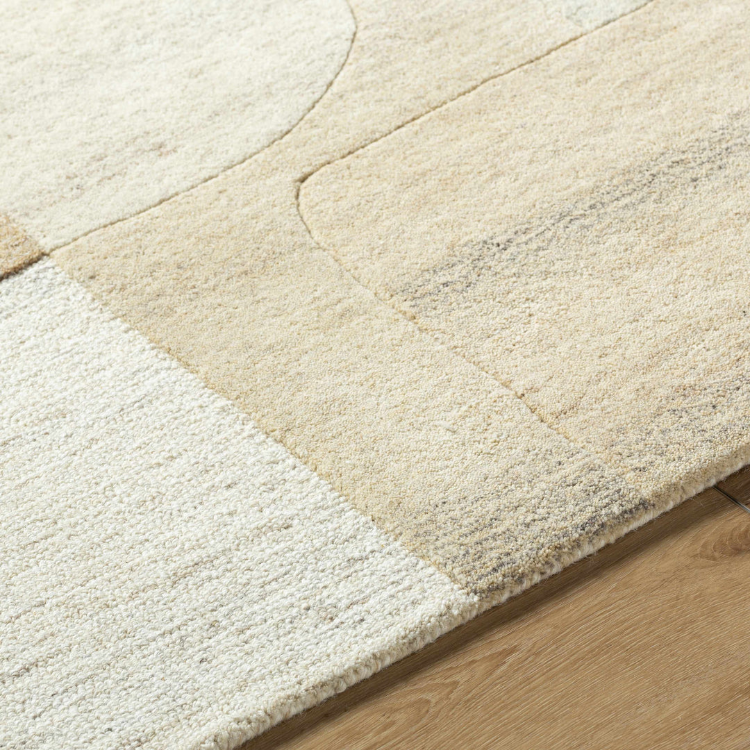 Sansa Contemporary Abstract Beige Hand Tufted Wool Rug