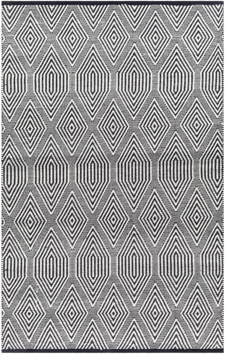 Naya Modern Geometrical Ivory And Black Hand Woven Area Rug