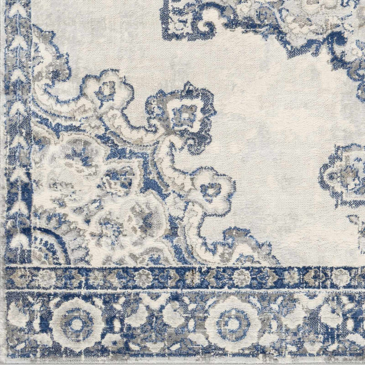 Stanfordville Traditional Style Ivory And Blue Area Rug - The Rug Decor