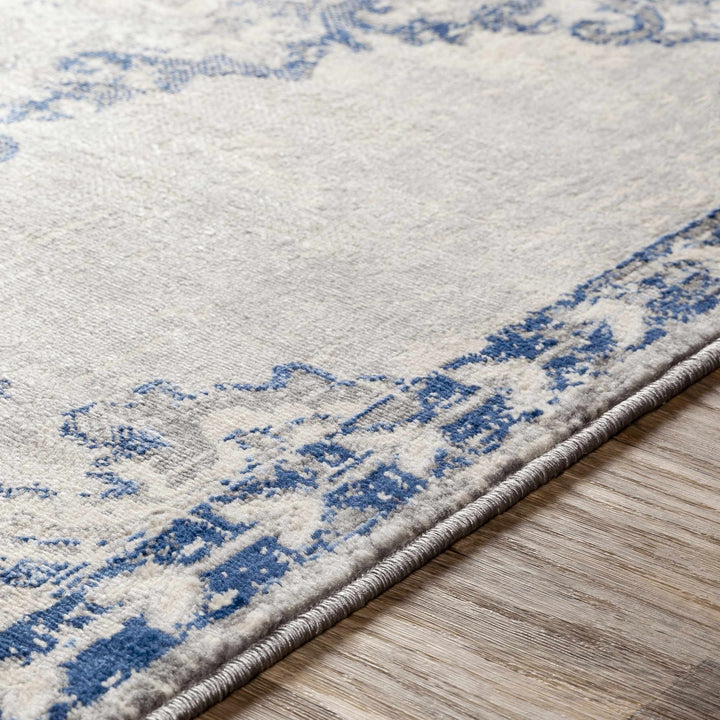 Stanfordville Traditional Style Ivory And Blue Area Rug - The Rug Decor