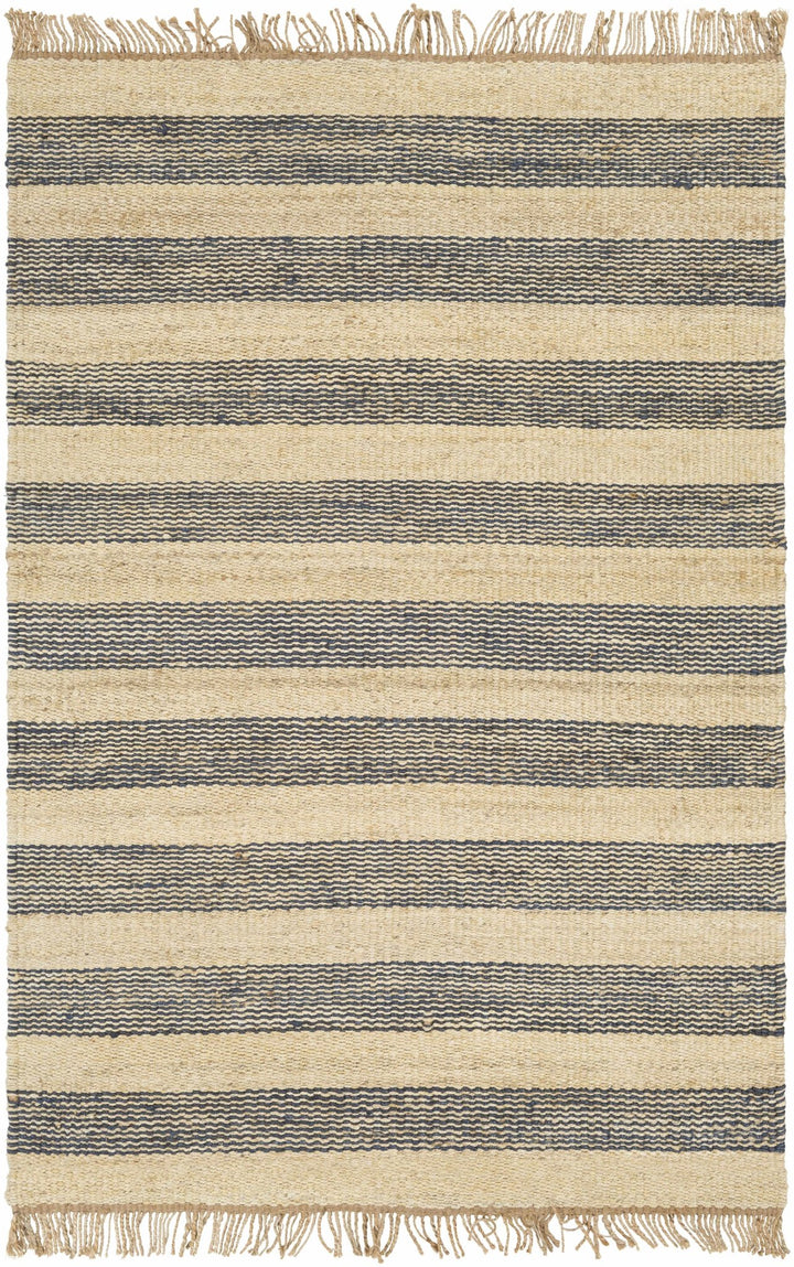 Stapleford Modern Stripes Tan And Black Jute Carpet - The Rug Decor