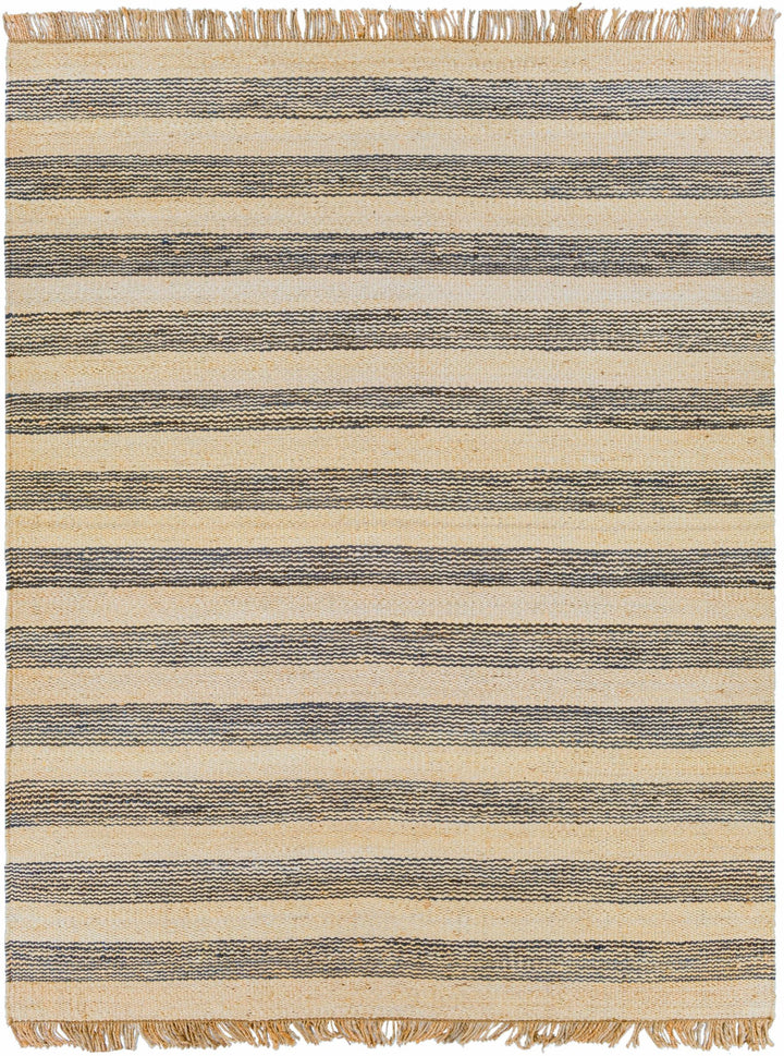 Stapleford Modern Stripes Tan And Black Jute Carpet - The Rug Decor
