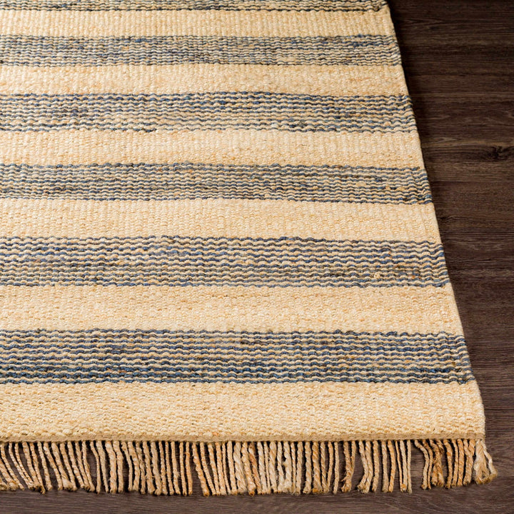 Stapleford Modern Stripes Tan And Black Jute Carpet - The Rug Decor