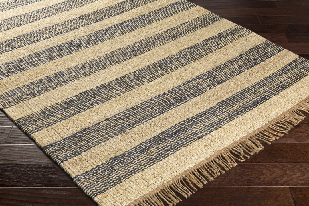 Stapleford Modern Stripes Tan And Black Jute Carpet - The Rug Decor