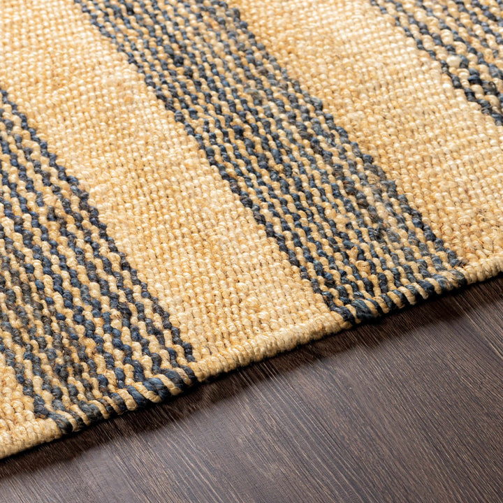 Stapleford Modern Stripes Tan And Black Jute Carpet - The Rug Decor