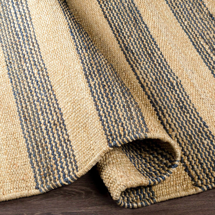 Stapleford Modern Stripes Tan And Black Jute Carpet - The Rug Decor