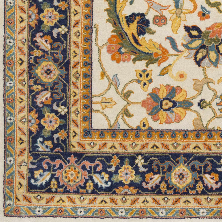 Starford Traditional Style Beige And Blue Hand Knotted Area Rug