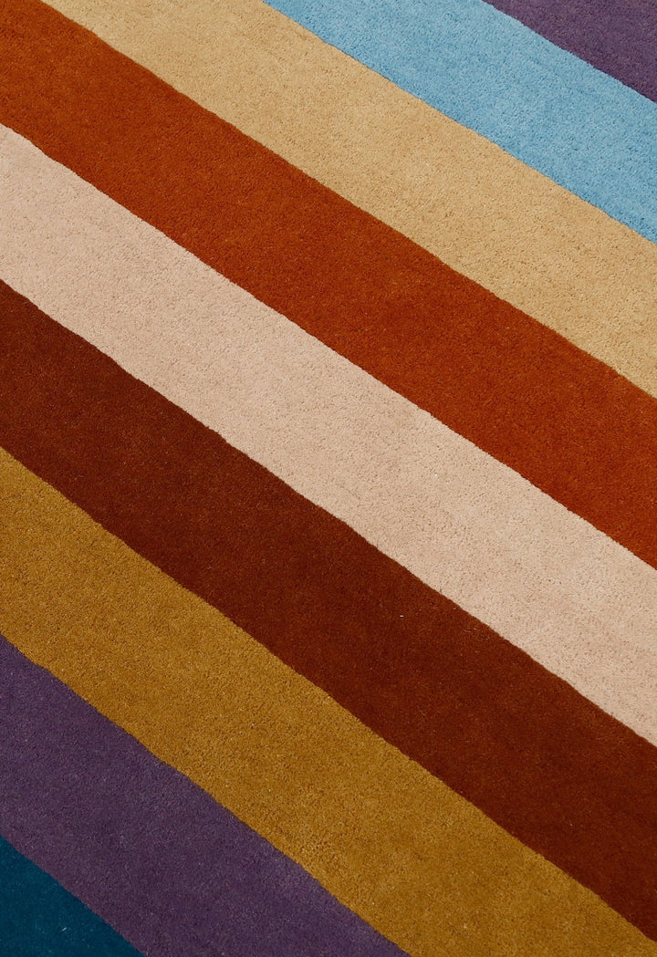 Stax Modern Stripes Design Multicolor Hand Tufted 5x8 Wool Rug - The Rug Decor