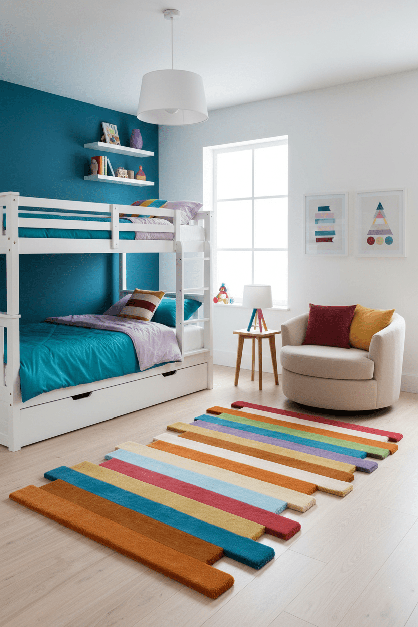 Stax Modern Stripes Design Multicolor Hand Tufted 5x8 Wool Rug - The Rug Decor