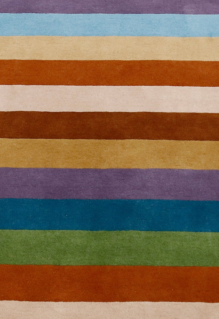 Stax Modern Stripes Design Multicolor Hand Tufted 5x8 Wool Rug - The Rug Decor