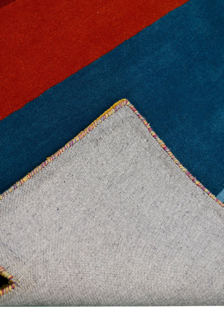 Stax Modern Stripes Pattern Colorful Hand Tufted 5x8 Wool Rug - The Rug Decor