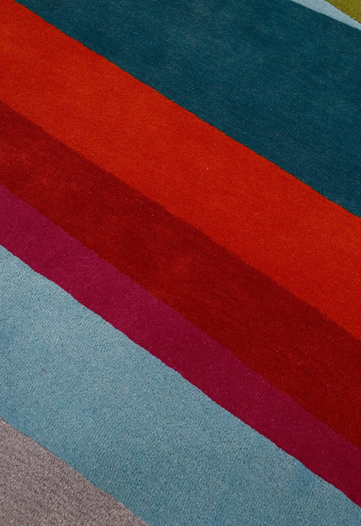Stax Modern Stripes Pattern Colorful Hand Tufted 5x8 Wool Rug - The Rug Decor