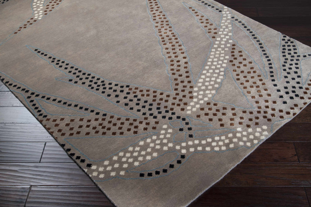 Steinhatchee Modern Style Taupe Hand Knotted Wool Area Rug