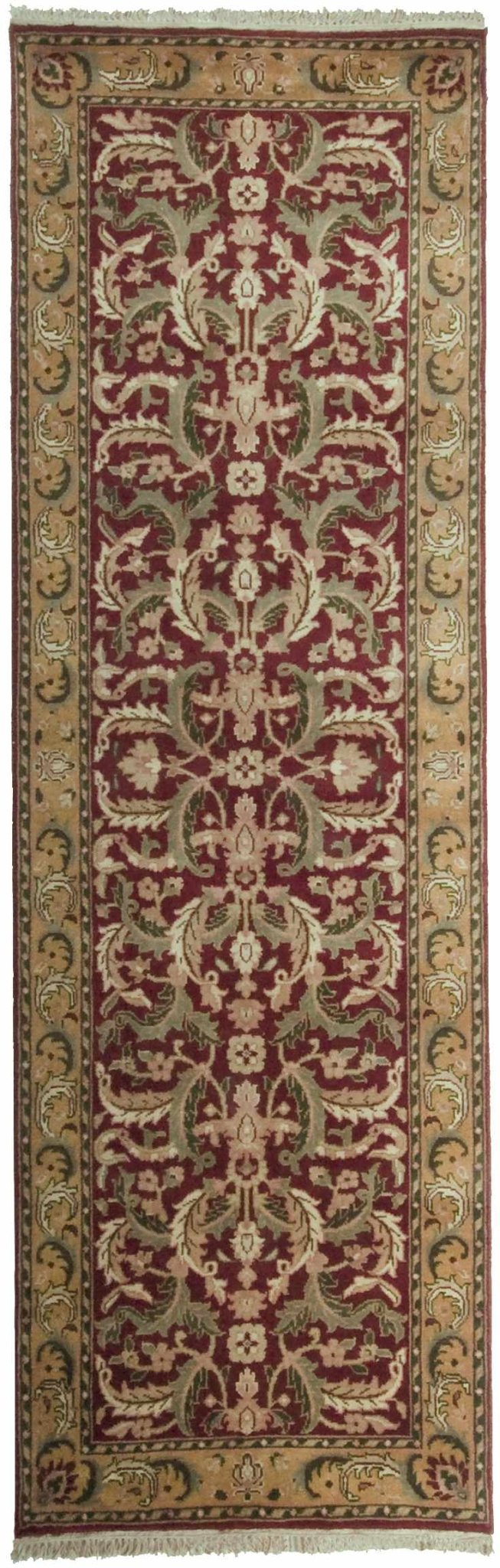 Steuben Traditional Beige And Maroon Hand Knotted Wool Area Rug - The Rug Decor