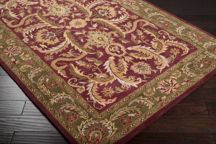 Steuben Traditional Beige And Maroon Hand Knotted Wool Area Rug - The Rug Decor