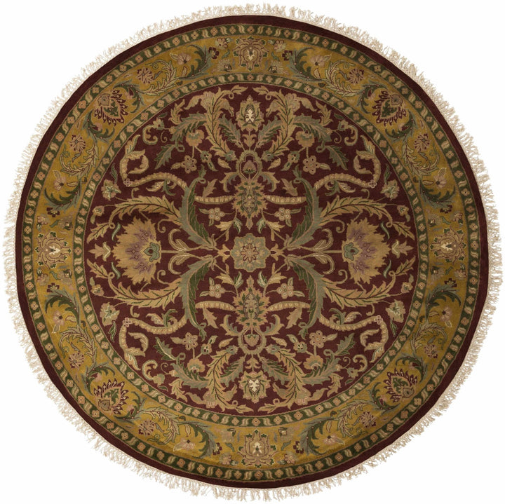 Steuben Traditional Beige And Maroon Hand Knotted Wool Area Rug - The Rug Decor
