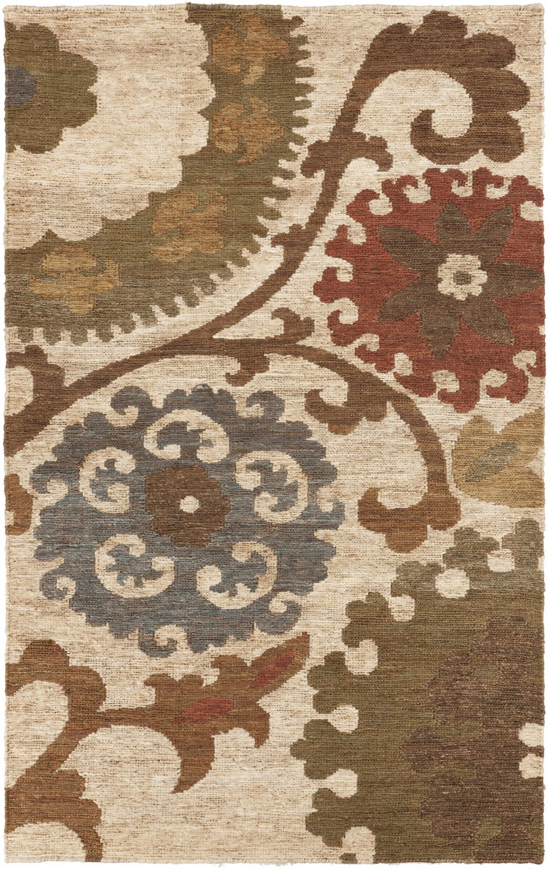 Stillmore Olive And Rust Jute Rug - The Rug Decor
