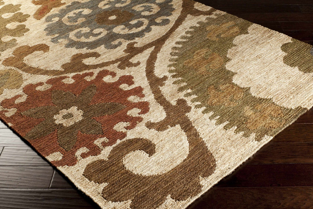 Stillmore Olive And Rust Jute Rug - The Rug Decor