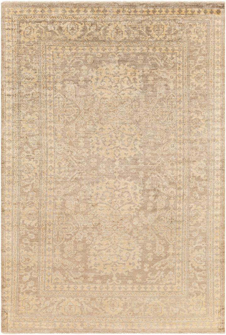 Stirum Traditional Oushak Design Beige Hand Knotted Area Rug - The Rug Decor