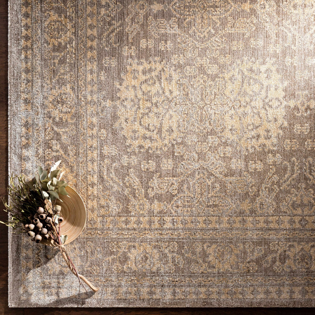 Stirum Traditional Oushak Design Beige Hand Knotted Area Rug - The Rug Decor